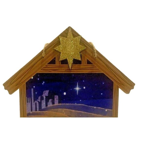 Christmas House Hanging Nativity Wall Décor Christmas Blessings Peace on Earth - Picture 6 of 11